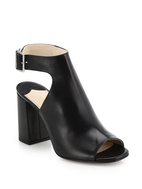 prada open toe boots|Prada 55 leather ankle boots.